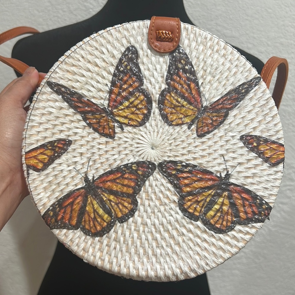 Bali Rattan Bag Round Crossbody